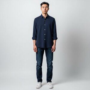 Europann Saint Tropez Mens long sleeve cotton knit Long sleeve Shirt size Medium